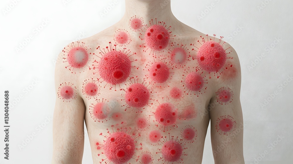Random Red Rash On Chest image of an isolated case of a red painful rash on the upper chest and ...