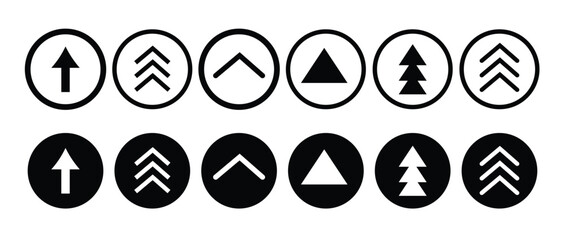 Wall Mural - swipe up icon set. up arrow button symbol. swipe up icons for social media stories. scroll arrow up 