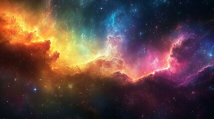 Wall Mural - cosmic nebula vibrant hues of interstellar gas and dust