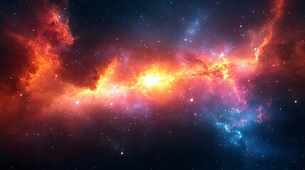 Wall Mural - celestial inferno a cosmic nebula in vibrant hues