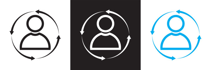 Icons related to recovery. Isolated on white and black background. Vector illustration. EPS 10