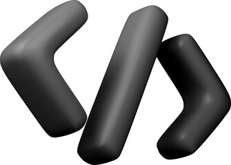 3d black Code Icon