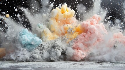 Aufkleber - Colorful powder explosion on dark background.