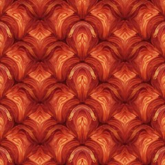 Leinwandbilder - Vibrant Floral Pattern. Abstract Flowers Bursting With Warmth. Red And Orange Hues Create Movement. Seamless Design Perfect For Textiles And Wallpaper. A Lively, Inviting Choice.
