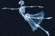 © Volodymyr - X ray image of a skeleton wearing a tutu and gracefully performing a ballet move, showcasing the skeletal structure in motion