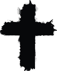 Wall Mural - textured religion cross . christian cross . vector cross with rough edges