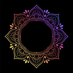 Wall Mural - color decorative panel with circular pattern in form of mandala with flower for decoration or print.
