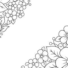 Wall Mural - frame in eastern tradition. stylized with henna tattoos decorative pattern for decorating covers for