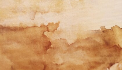 Aufkleber - vintage brown watercolor stain on textured paper, abstract coffee spill effect, aged parchment background for design

