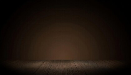 Poster - empty wooden stage with warm spotlight in darkness, theater performance background, dramatic minimalist scene for design

