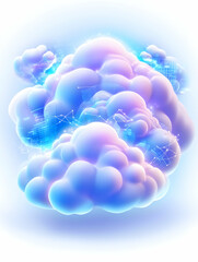 Wall Mural - glowing cloud data network visualization