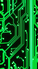 Aufkleber - Abstract Green Digital Circuit Board with Glowing Connections