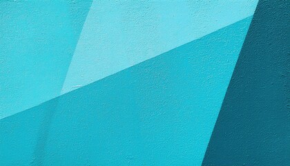 Poster - textured turquoise wall with diagonal light and shadow contrast, abstract urban background for modern design and branding

