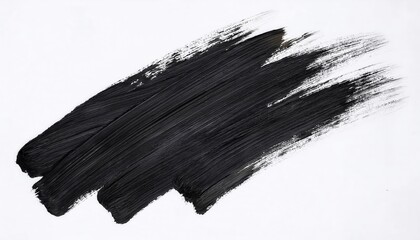 Poster - expressive black brushstroke on white background, abstract artistic texture with bold strokes, perfect for modern design and background