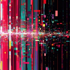 Wall Mural - Colorful abstract digital art creating a vibrant visual experience