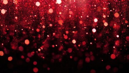 Poster - shimmering red glitter icicles with glowing bokeh lights on dark background, festive abstract backdrop for luxury design


