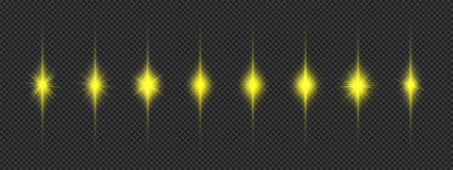 Wall Mural - set of yellow light effects of lens flares