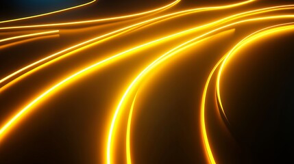Wall Mural - 3D neon background with glowing lines on a dark wall pink and blue illumination