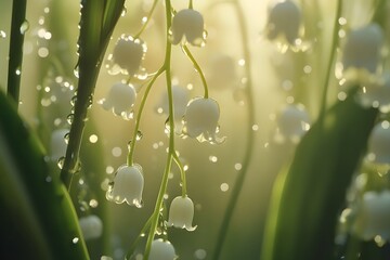 Wall Mural - Water drops on goldfish flowers
