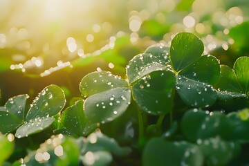 Wall Mural - dew on a leaf