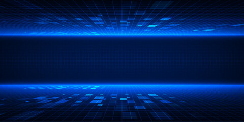 Wall Mural - vector illustration of futuristic digital tech stage horizontal tech screen or panel for product lay