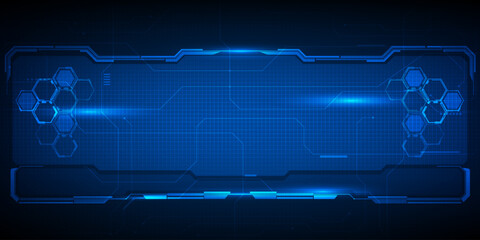 Wall Mural - abstract futuristic digital technology background with grid line field copy space and futuristic dig