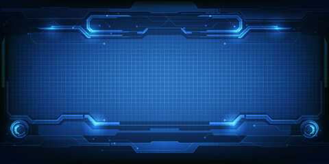 Wall Mural - futuristic frame,screen,panels,border and windows for head up display or dashboard control and techn