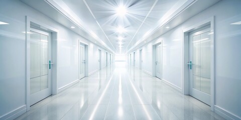  Bright White Hallway Interior, Clean Minimalist Architecture, Daylight Photography, Long Exposure, Modern Design