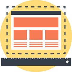 fluid grid flat web icon