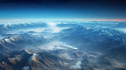 Wall Mural - Night Sky Top-Down View with Deep Blue Tones