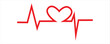 © Esther_Design - Red heartbeat line collection with heart symbol, cardiology, medical pulse. Healthcare clipart. Vector illustration. Health monitoring. Digital heartbeat graphics. ECG, EKG design.