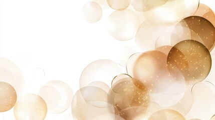 Wall Mural - golden bubbles: abstract image features an array of softly shimmering, golden bubbles, creating a se