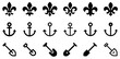© MSTNAFIATABASSUM - 'Fleur de Lis, Anchor, and Shovel Icon Set – Heritage, Navigation, and Labor Vector Symbols'
