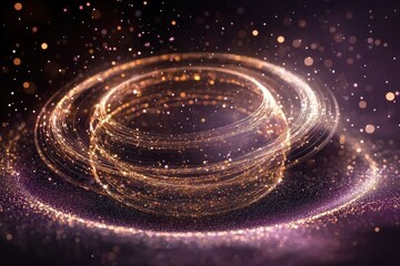 Wall Mural - glowing neon planet with rings in electric colors floating in a cosmic background for artistic inspi