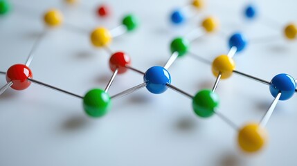 Wall Mural - dynamic network connections in modern clay style studio setting abstract concept vibrant colors