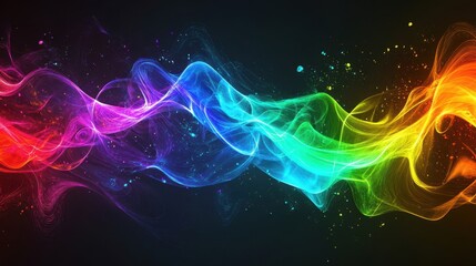 Wall Mural - High-definition wallpaper with neon waves and geometric distortions creating a trippy effect