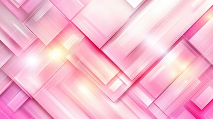 Wall Mural - pink geometric abstract: shimmering pink and white geometric shapes create an abstract design with a