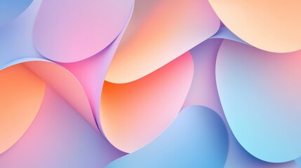 Wall Mural - Pastel wallpaper with geometric formations in soft blue peach and lavender tones