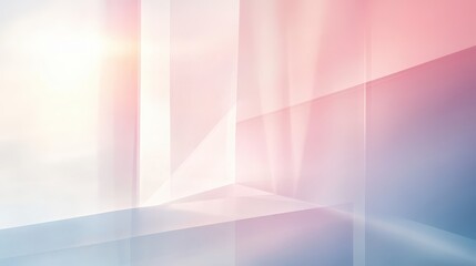 Wall Mural - Soft minimalist wallpaper with layered geometric patterns in pastel hues