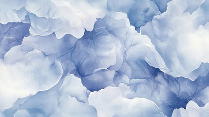 Wall Mural - A luminous watercolor wallpaper with baby blue and lavender blending into a glowing soft effect