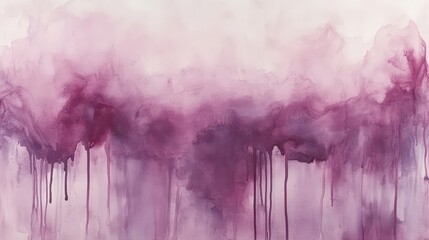 Wall Mural - A romantic watercolor wallpaper with deep mauve and dusty rose dissolving into a soft liquid canvas
