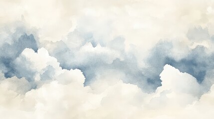 Wall Mural - A minimalist watercolor wallpaper with pale blue and ivory fading into a serene soft gradient