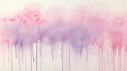 Wall Mural - A soft watercolor background with blush pink and lilac melting into a dreamy gradient