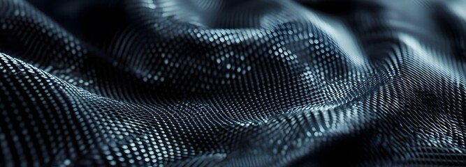 Wall Mural - a futuristic nano-weave pattern with microscopic interlocking fibers, ultra-modern and sleek