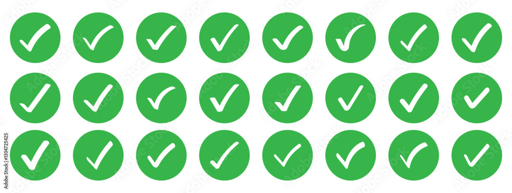 Vektor check box icon with correct, accept checkmark icons. Check mark ...