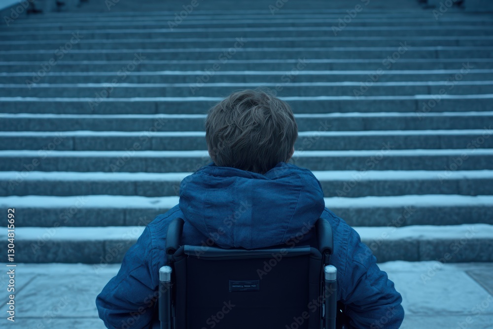 Disability Climbing Person in a wheelchair cannot climb stairs, a problem with ...