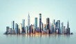 © Thanyana - Futuristic city skyline with diverse highrise structures