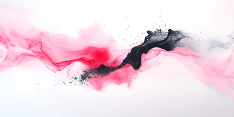 Canvas Print - white background with a few splashes of magenta and black.
