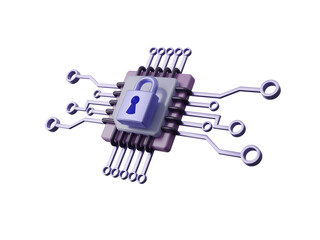 cyber security icon isolated on transparent background, internet security and data protection concep