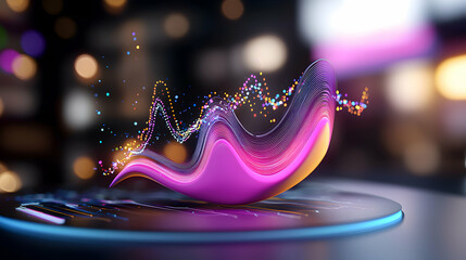 Wall Mural - Abstract Digital Wave of Colorful Particles on Dark Background